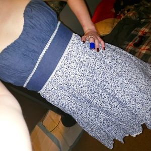 Strapless Floral Dress